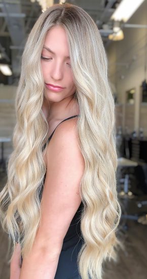 Golden Blonde Hair Extensions with Highlights